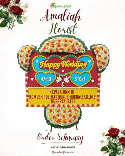 Karangan Papan Bunga Pernikahan di Sudimara